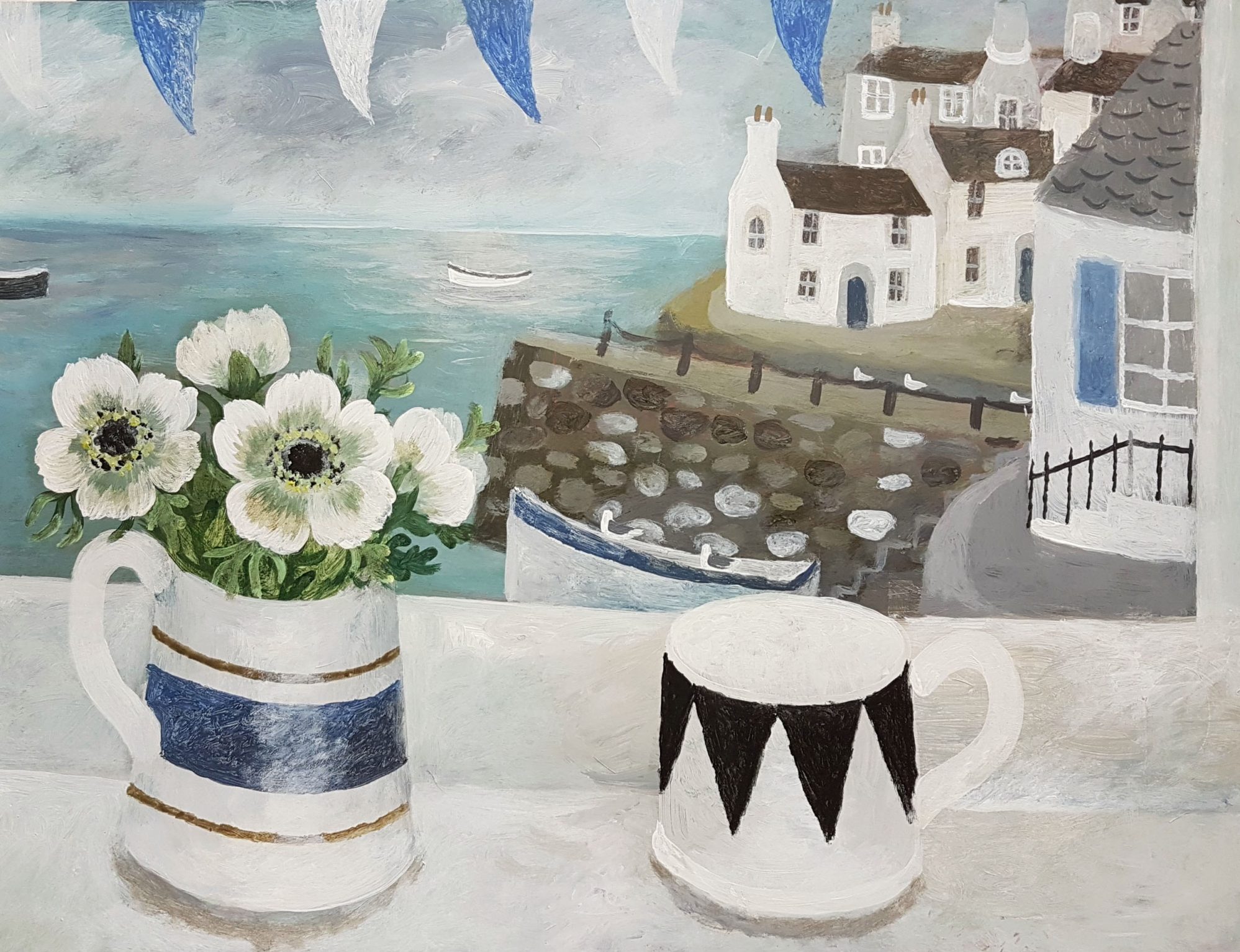 Sarah Bowman Paintings - Tranquil Harbour - White Space Art