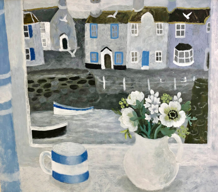 Sarah Bowman Paintings - Cornish Mug & Spring Flowers - White Space Art