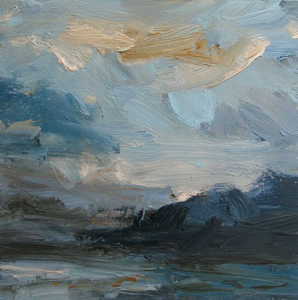 Louise Balaam Paintings - Evening Light Over the Loch - White Space Art