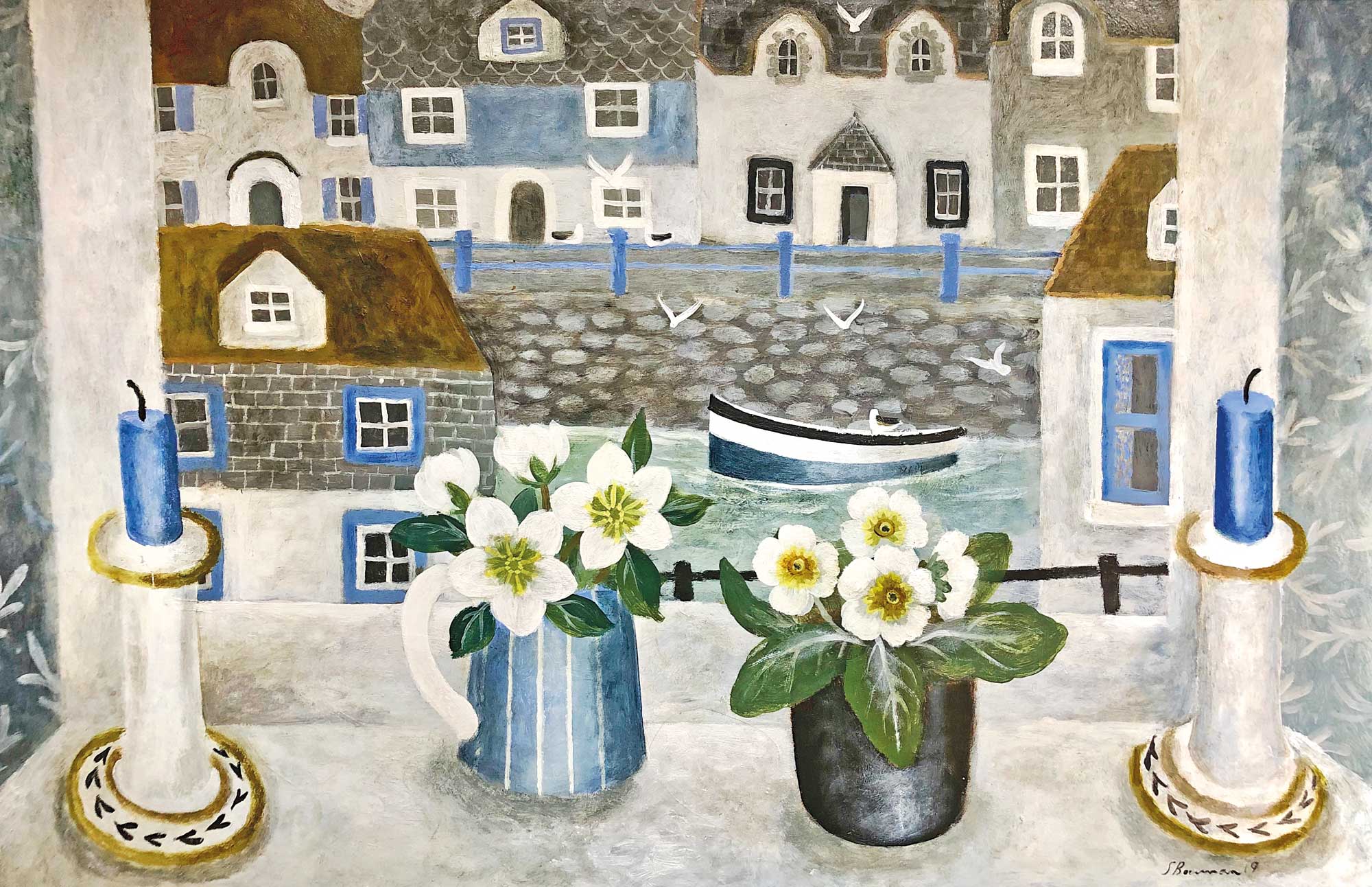 Sarah Bowman Paintings - Spring Watch - White Space Art