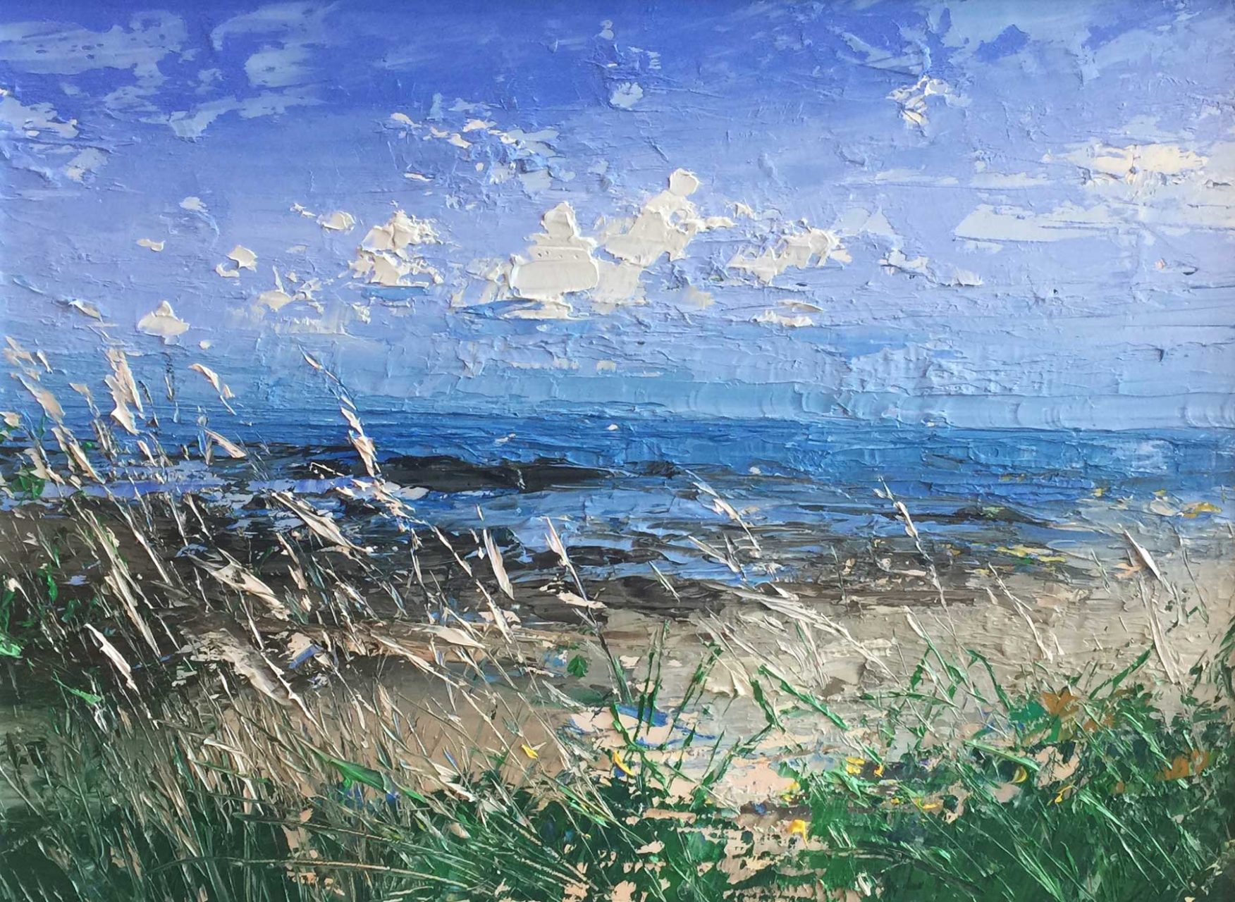 Colin Carruthers Paintings - Beach Grasses - White Space Art