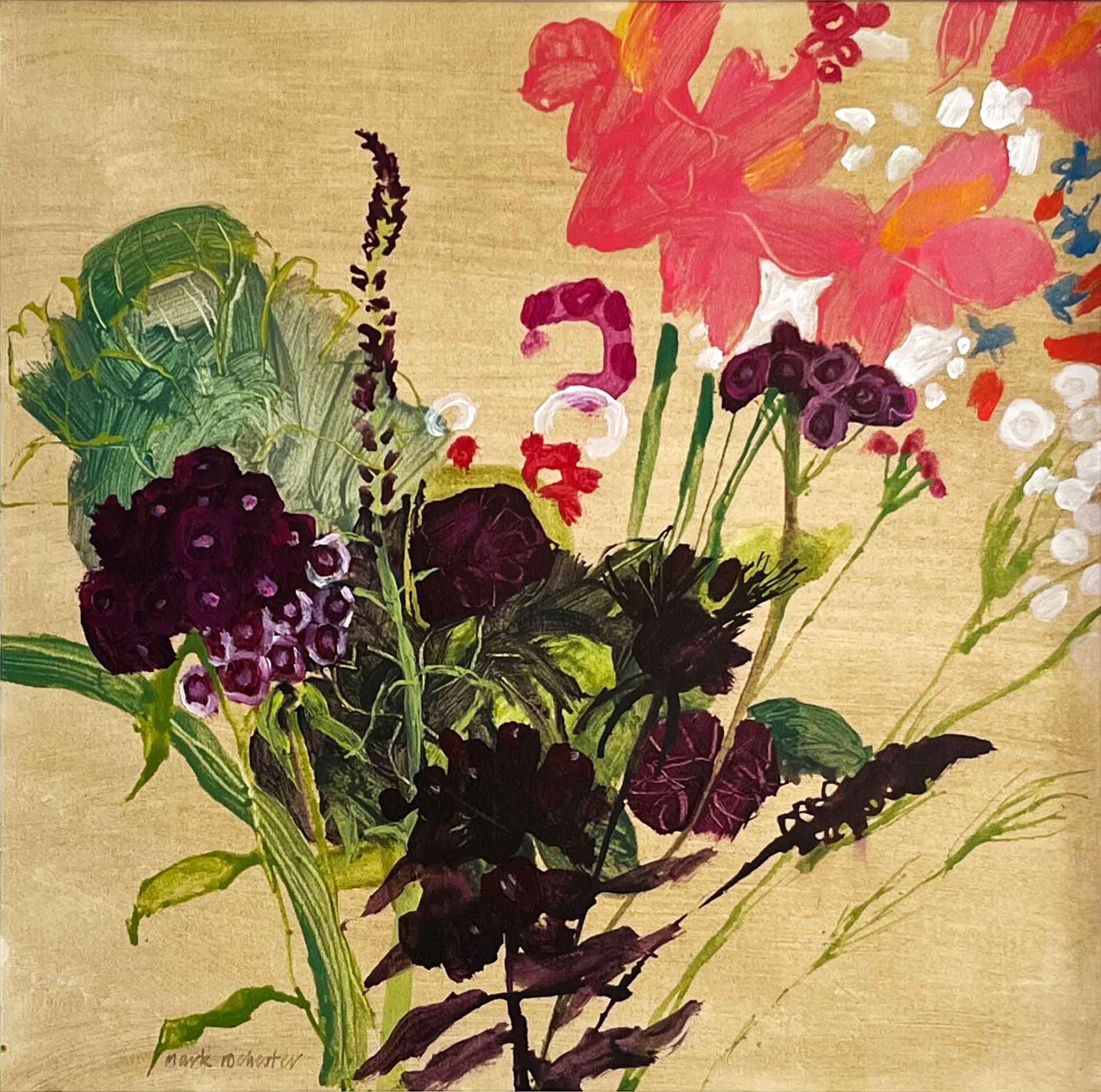 Mark Rochester Paintings - Bouquet From The Forgotten Garden - White 